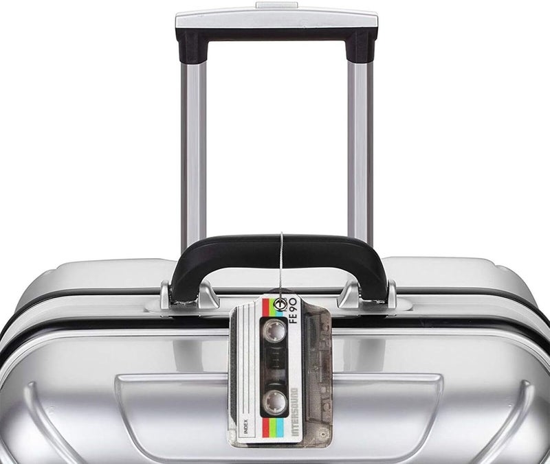GACCAP 2 Pack Luggage Tags for Suitcase, Privacy Cover ID Label with Stainless Steel and Address Card for Travel Bag Backpack Cruise Ship Essentials Tag Women Men - Retro Cassette Tape - Image 5